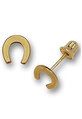 superb mini horse-shoe baby gold earrings